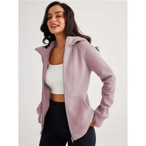 Womens Zip‎ Up Hoodies Fleece Jackets Sweatshirts Fall Outfits Sweaters - Picture 1 of 7